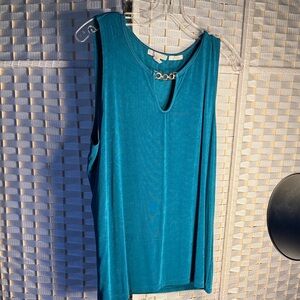 Dana Buchman Turquoise Chain Detail Tank Top